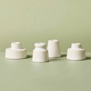 4pc Mini Ceramic Taper Candle Holders Sour Cream - Hearth & Hand with Magnolia
